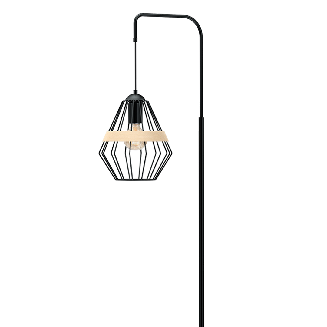 Lampa Podłogowa CLIFF Czarny Metalowy Klosz 1xE27 150cm
