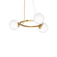 Lampa Wisząca VIENNA Złoty Biały Szklane Klosze 3xE14 55cm