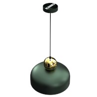 Lampa Wisząca HARALD Zielony Złoty Metalowy Klosz 1xE27 30cm