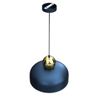 Lampa Wisząca HARALD Niebieski Złoty Metalowy Klosz 1xE27 30cm