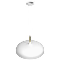 Lampa Wisząca LINCOLN Biały Złoty Metalowy Klosz 1xE27 45cm
