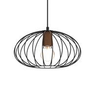 Lampa Wisząca MERIDIANO Czarny Brązowy Metalowy Klosz 1xE27 36cm