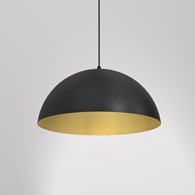 Lampa Wisząca BETA Czarny Złoty Metalowy Klosz 1xE27 45cm