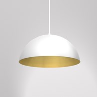 Lampa Wisząca BETA Biały Złoty Metalowy Klosz 1xE27 45cm