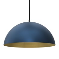 Lampa Wisząca BETA Niebieski Złoty Metalowy Klosz 1xE27 45cm