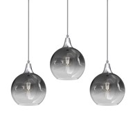 Lampa Wisząca MONTE Srebrny Szklane Klosze 3xE27