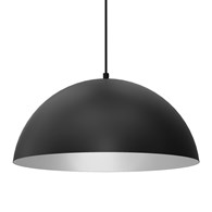 Lampa Wisząca BETA Czarny Biały Metalowy Klosz 1xE27 45cm