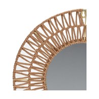 Lustro ścienne z plecionej trawy 45 cm Okrągły kształt i naturalna kolorystyka, średnica 45 cm, styl boho