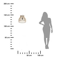 Lampa sufitowa bambus Natural 31x26 cm Ażurowa lampa wykonana z bambusa, minimalistyczny design, doskonała do pomieszczeń w stylu boho lub skandynawskim