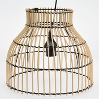 Lampa sufitowa bambus Natural 36x30 cm Ażurowa lampa wykonana z bambusa, minimalistyczny design, doskonała do pomieszczeń w stylu boho lub skandynawskim