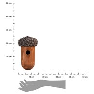 Budka lęgowa domek dla ptakówOzdobna budka lęgowa wykonana z drewna, domek dla ptaków o kształcie żołędzia, wymiary: 14x25,5 cm