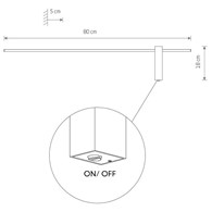 Kinkiet MOTIVE Czarny 11W LED 3000K 80cm