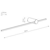Kinkiet SABER Czarny 11W LED 3000K IP20 80cm