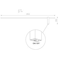 Kinkiet MOTIVE Czarny 16W LED 3000K 120cm