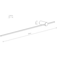 Kinkiet SABER Czarny 16W LED 3000K IP20 120cm