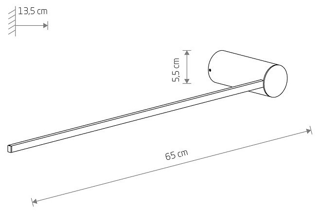 Kinkiet ARM Czarny 10W LED 4000K 65cm