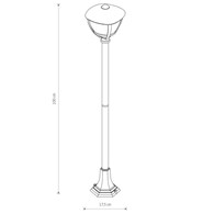 Lampa Ogrodowa AMELIA Czarny Szklany Klosz 1xE27 IP44 100cm