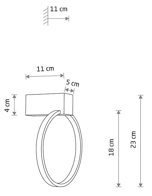 Kinkiet CIRCOLO Czarny 9W LED 3000K