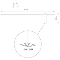 Kinkiet MOTIVE Czarny 11W LED 4000K 80cm