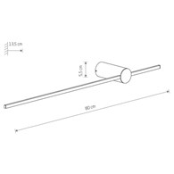 Kinkiet SABER Czarny 11W LED 4000K IP20 80cm