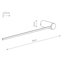 Kinkiet ARM Czarny 10W LED 3000K 65cm
