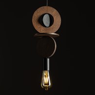 Lampa Wisząca DROPS WOOD C Czarny Brązowy 1xE27