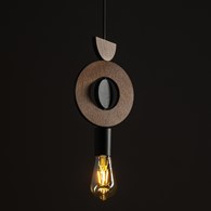 Lampa Wisząca DROPS WOOD D Czarny Brązowy 1xE27