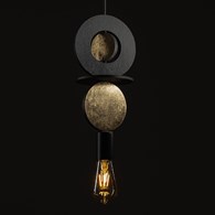 Lampa Wisząca DROPS WOOD E Czarny Brązowy 1xE27