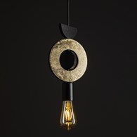 Lampa Wisząca DROPS WOOD F Czarny Brązowy 1xE27
