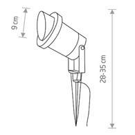 Lampa Ogrodowa BUSH Czarny 1xGU10 IP65 28cm