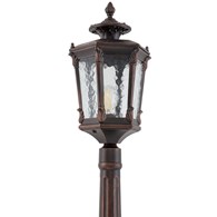 Lampa Ogrodowa AMUR Czarny Złoty Szklany Klosz 1xE27 IP44 115cm