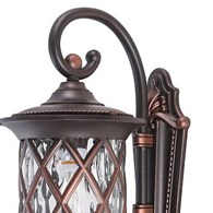 Kinkiet Zewnętrzny LANTERN Czarny Złoty Szklany Klosz 1xE27 IP23