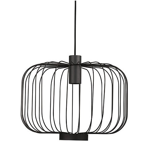 Lampa Wisząca ALLAN Czarny Metalowy Klosz 1xGU10 48cm