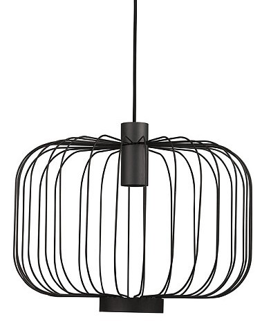 Lampa Wisząca ALLAN Czarny Metalowy Klosz 1xGU10 48cm