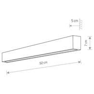 Kinkiet STRAIGHT Grafitowy 1xT8 16W LED 3000K 92cm