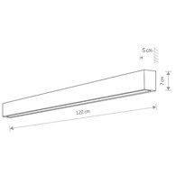 Kinkiet STRAIGHT Biały 1xT8 22W LED 3000K 122cm
