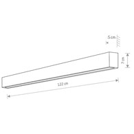 Kinkiet STRAIGHT Czarny 1xT8 22W LED 3000K 122cm