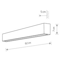 Kinkiet STRAIGHT Czarny 1xT8 11W LED 3000K 62cm