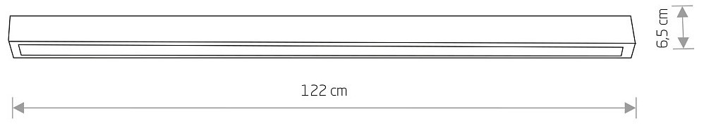 Lampa Sufitowa STRAIGHT Czarny 1xT8 22W LED 3000K 123,5cm