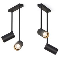 Lampa Sufitowa SPOT MONO LONG Czarny Złoty 2xGU10