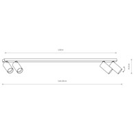 Lampa Sufitowa SPOT MONO Czarny Złoty 4xGU10