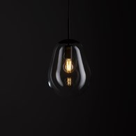 Lampa Wisząca PEAR S Czarny Szklany Klosz 1xE27 22cm