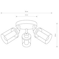 Lampa Sufitowa VISTA Srebrny Szklany Klosz 3xG9
