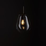 Lampa Wisząca PEAR S Czarny Złoty Szklany Klosz 1xE27 22cm