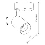 Lampa Sufitowa SPOT IRIS Czarny  7W LED 3000K