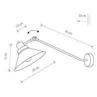 Kinkiet TECHNO Czarny Biały Metalowy Klosz 1xE27