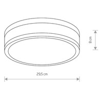 Plafon Łazienkowy MALAKKA Srebrny 18W LED 4000K IP44 29,5cm