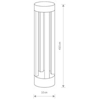 Lampa Ogrodowa  TEPIC Czarny 9W LED 3000K IP54 43,5cm