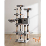 Duży drapak dla kota jasnoszary 164 cm