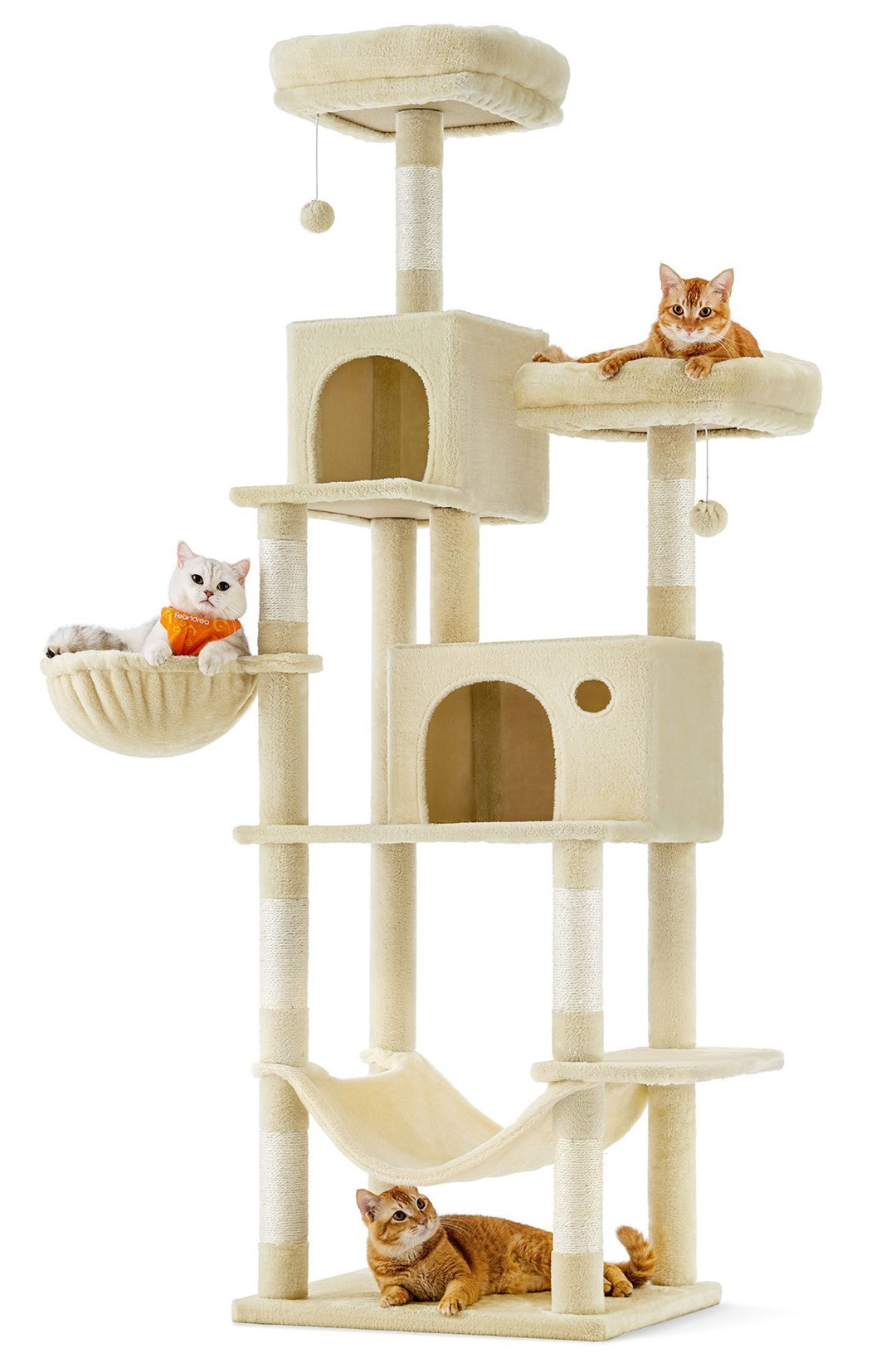 Solidny drapak dla kota beżowy 199 cm